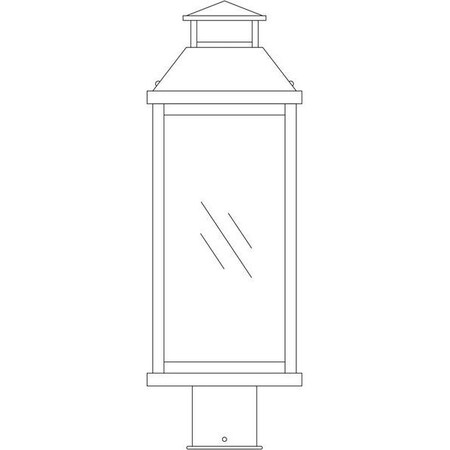 Arroyo Craftsman 7" Canterbury Long Body Post Mount, Raw Copper, Cream Glass CAP-7LCR-RC